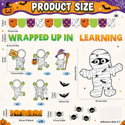 Halloween Mummy Bulletin Board Set - Classroom Decor with DIY Photo Space - Wrapped Up in Learning