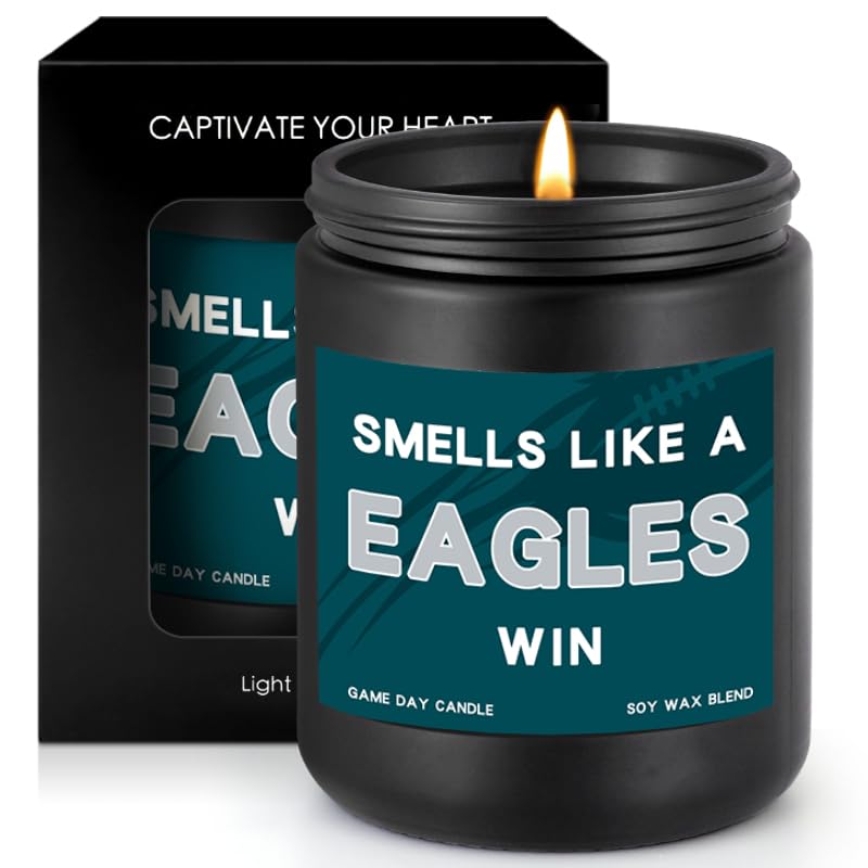 Green Eagles Scented Candle Football Fan Decor - Game Day Gift