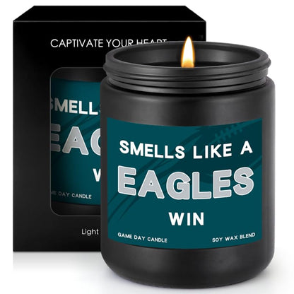 Green Eagles Scented Candle Football Fan Decor - Game Day Gift