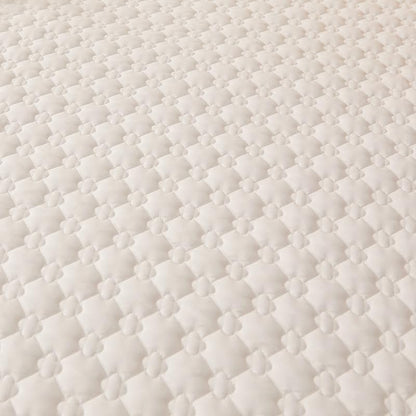 Queen White Plaid Quilted Bedspread with Ruffle Lace Decor
