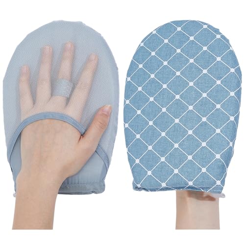 Blue Mini Handheld Ironing Board with Heat Resistant Waterproof Mitt - Portable Garment Steamer Accessory