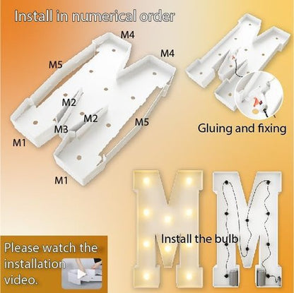 HXWEIYE Marquee Light Up Letters - 3FT Giant Baby Letter for Baby Shower & Birthday Decor | Warm White