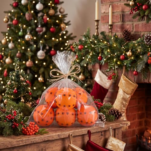 6 Pack Clove Orange Pomander Balls for Holiday Decor, Vase Fillers & Seasonal Table Centerpieces