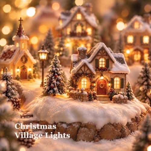 Minetom 6 FT LED Accessory Cord for Christmas Village Lights - Warm White, 4 Pack