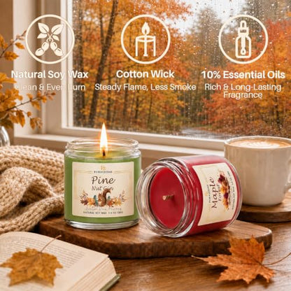 Colorful Fall Scented Candle Set - 6 Pack Autumn Home Fragrance Gift