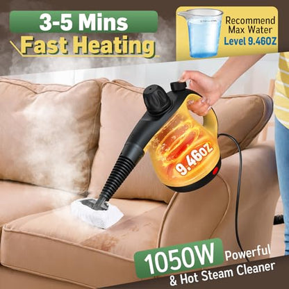 Handheld Steam Cleaner for Home with 11 Accessories, Chemical-Free Multi-Surface Steam Cleaner