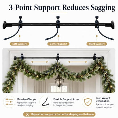 Adjustable Garland Hanger for Front Door Frame 31.5-80.7 Inches - Damage-Free Support