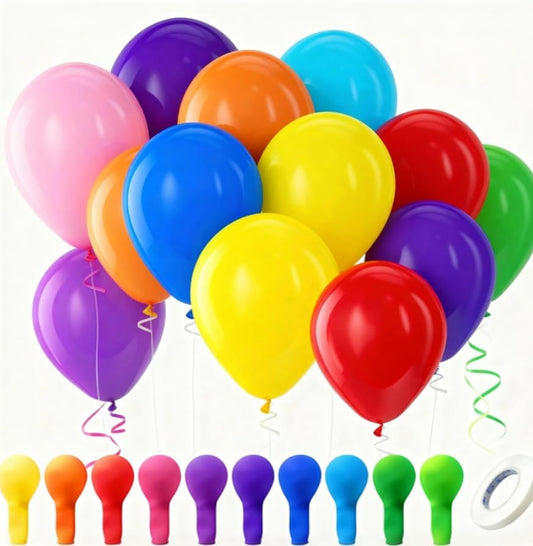 Skiennix 100-Piece I2 Inch Round Helium Balloons - Vibrant Rainbow Colors for Parties & Celebrations