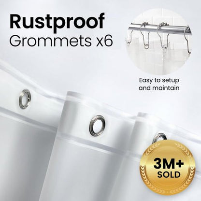 LiBa Bathroom Shower Curtain - Waterproof Plastic Shower Curtain Premium PEVA Non-Toxic with Rust Proof Grommets Clear 8G Heavy Duty Bathroom Accessories 72x96