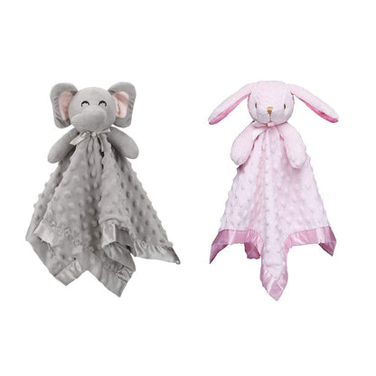 Pro Goleem Elephant & Bunny Security Blanket - Soft & Cuddly 16-Inch Comfort Toy