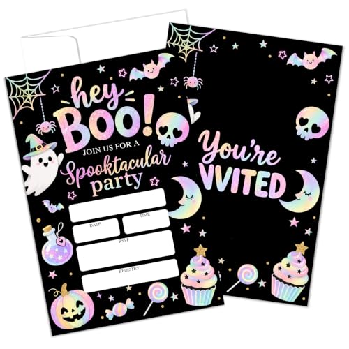 Halloween Party Invitations with Envelopes - 20 Fill-In Cards & Matching Envelopes - WSJ-1 Variation