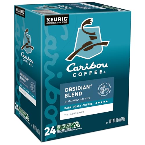 Caribou Coffee Obsidian Keurig Single-Serve K-Cup Pod, Medium Roast Coffee, 96 Count