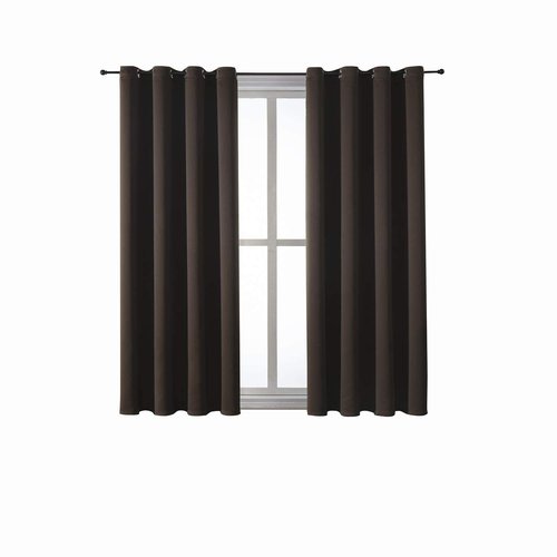 ChrisDowa Grommet Blackout Curtains for Bedroom and Living Room - 2 Panels Set Thermal Insulated Room Darkening Curtains (Brown, 52W x 63L)