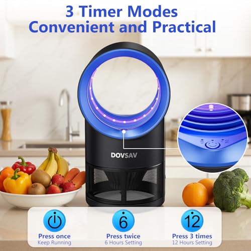 Blue Fruit Fly Trap Indoor with Suction & Timer - Pest Control Device