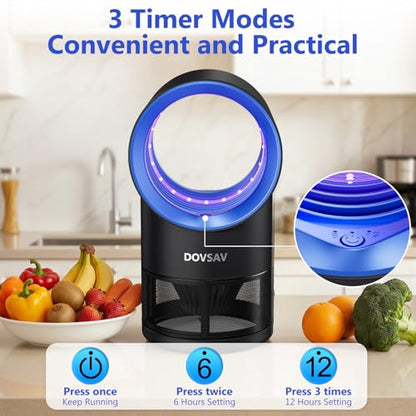 Blue Fruit Fly Trap Indoor with Suction & Timer - Pest Control Device