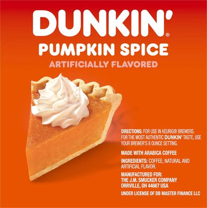 Dunkin' Pumpkin Spice Flavored Coffee, 10 Keurig K-Cup Pods