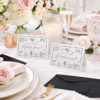 12pcs Bridesmaid Proposal Cards Set with Envelopes & Stickers