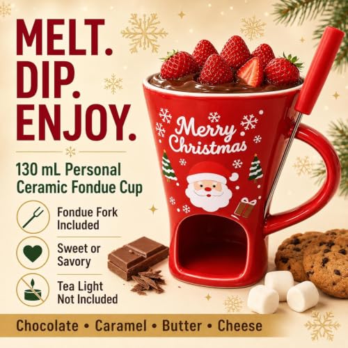 Mini Ceramic Chocolate Melting Mug Set - 2PCS with Vent and Handle - C-2PCS