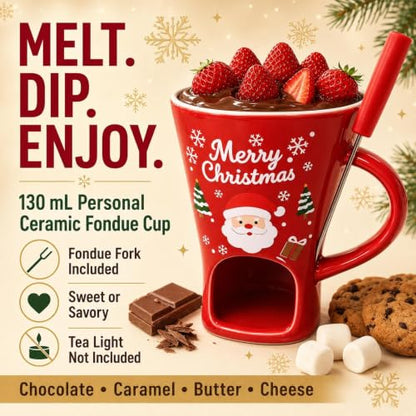 Mini Ceramic Chocolate Melting Mug Set - 2PCS with Vent and Handle - C-2PCS