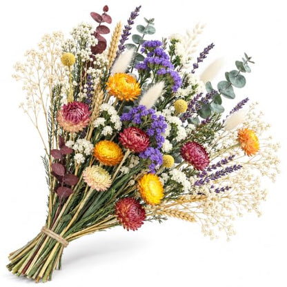 Natural Dried Flower Bouquet with 43 Stems for Home Decor & DIY Arrangements