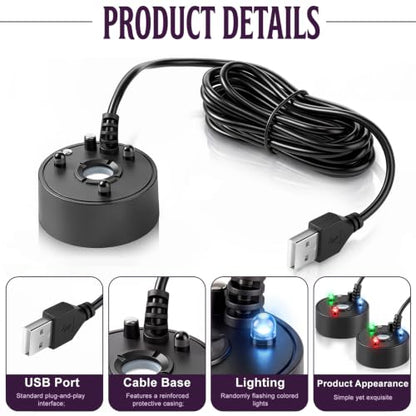 2-Pack Halloween Mist Maker Fogger with LED Light Ultrasonic Fog Machine