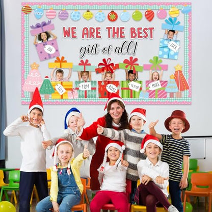 Christmas Bulletin Board Set - DIY Photo Gift Boxes & Holiday Decor - Christmas Gift Boxes Variation