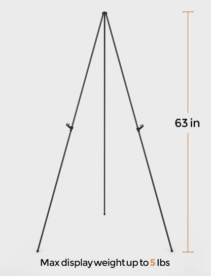 Nicpro Art Folding Easels - 63-Inch Metal Tripod Display Stands, 6 Pack with Carry Bag - Black Collapsible