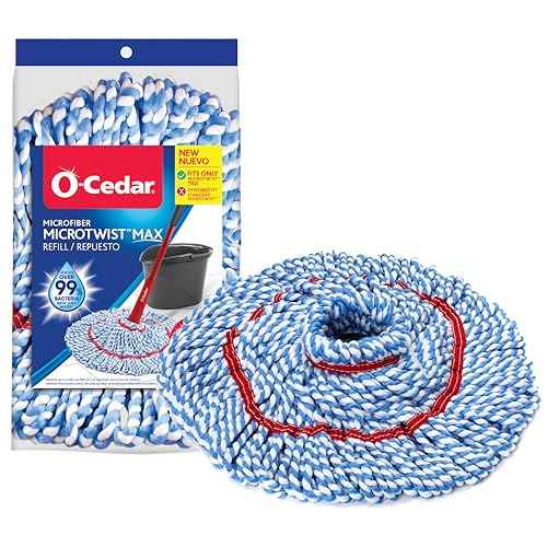 O-Cedar Genuine MicroTwist MAX Twist Mop Head Replacement | Machine Washable | Reusable | Microfiber Refill | Removes 99% of Bacteria