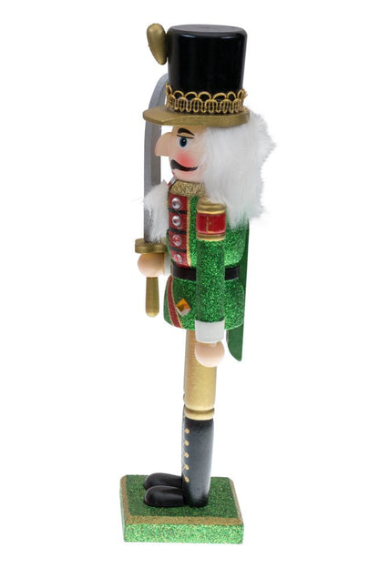 Variation: Green Coat 12 Inch Traditional Wooden Nutcracker – Festive Christmas Décor