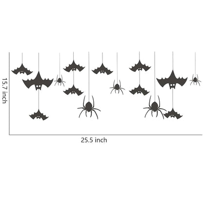 Halloween Wall Decals - Hanging Bat and Spider Silhouette Kit (Variation: Spider)