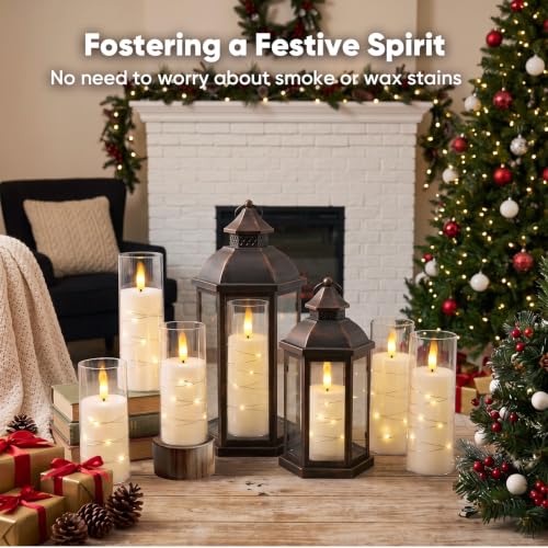 Raycare 18 Pcs Flameless Battery Operated Pillar Candles with Remote Timer - White