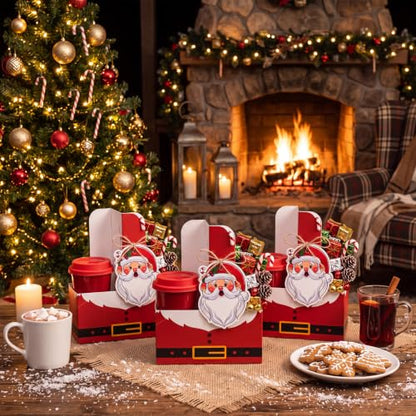 Christmas Drink Carrier Set with Greeting Cards - Pack of 12