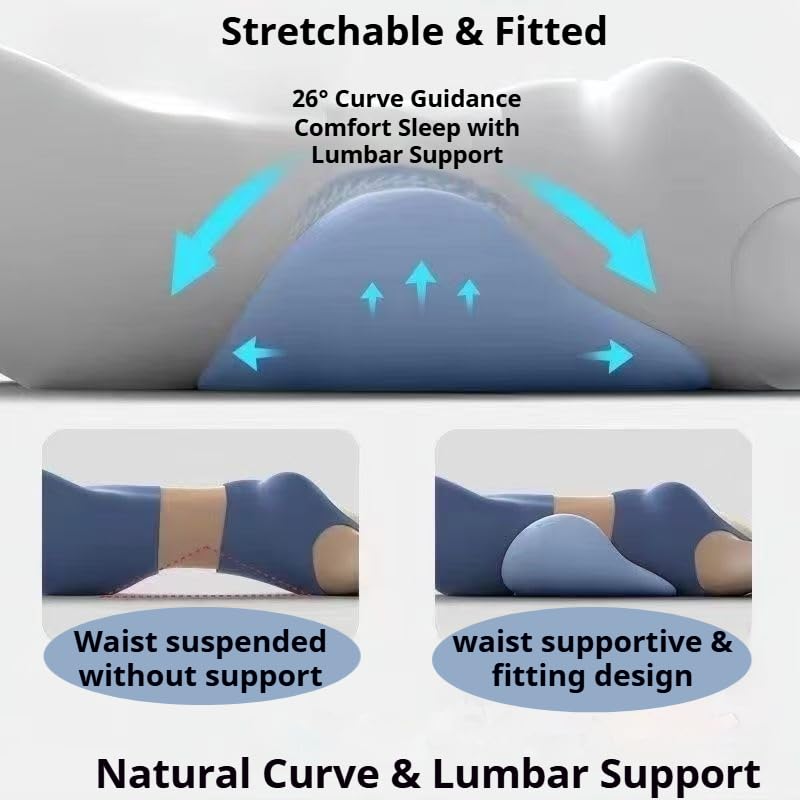 Lumbar Support Pillow for Low Back Pain Relief - Black