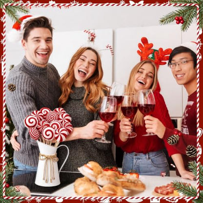 Christmas Lollipop Decorations - 12 Pcs Fabric Candy on Sticks - Variation of Lollipop