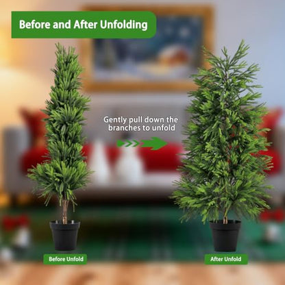 5FT Artificial Norfolk Pine Christmas Tree - Real Touch Faux Potted Tree - Variation 1