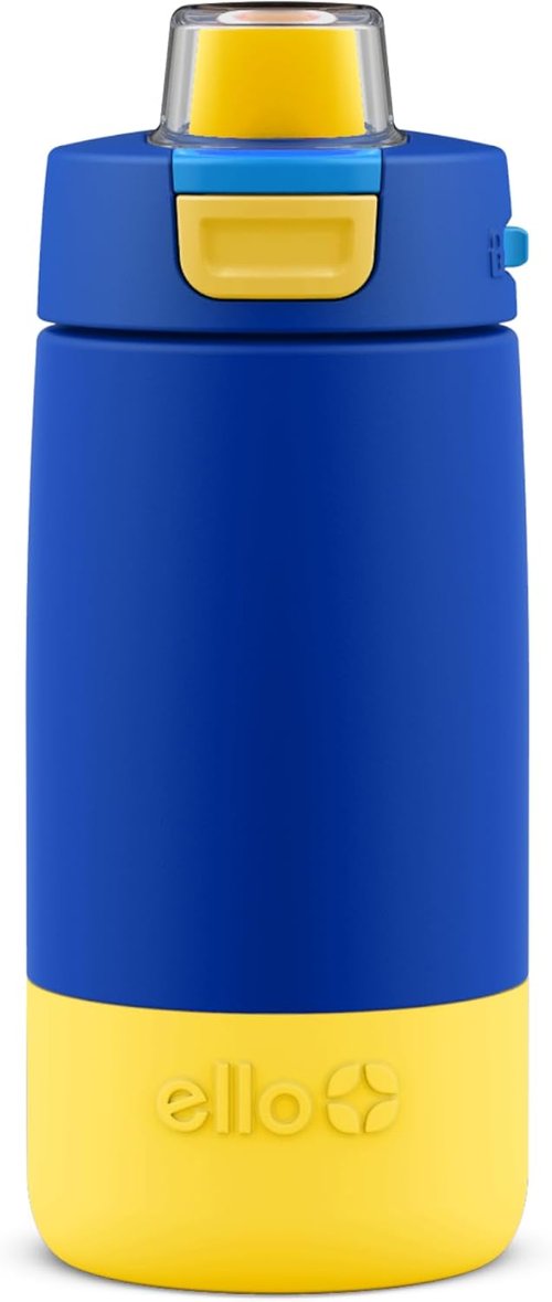 Ello Kids Colby 12oz Stainless Steel Insulated Water Bottle - Leak-Proof Lid & Straw | Perfect for School & Outdoor Activities