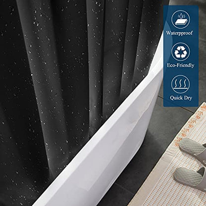 downluxe Shower Curtain Liner, PEVA Plastic Shower Liner with 3 Magnets, 72" x 72" Waterproof Bathroom Curtain, Grey, 1 Pack