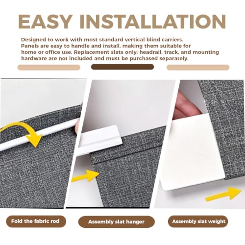 Vertical Blind Replacement Slats Blackout Grey 3.5x82.5 in 25 Pack
