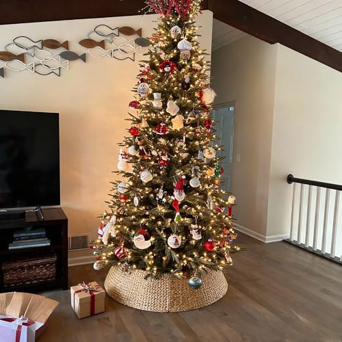28 Inch Seagrass Christmas Tree Collar - Natural Farmhouse Holiday Decor