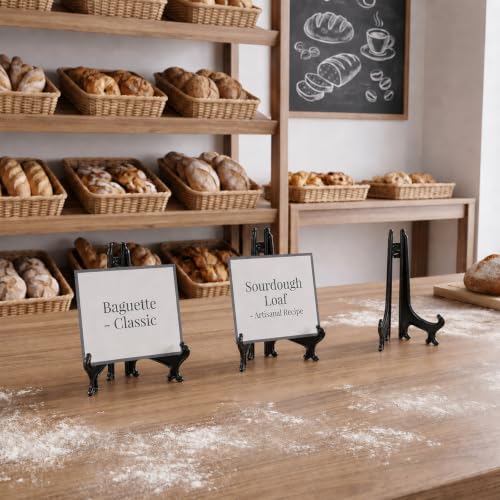 Black Mini Acrylic Plate Stand Set of 4 - Small Display Easels 2.95 Inch