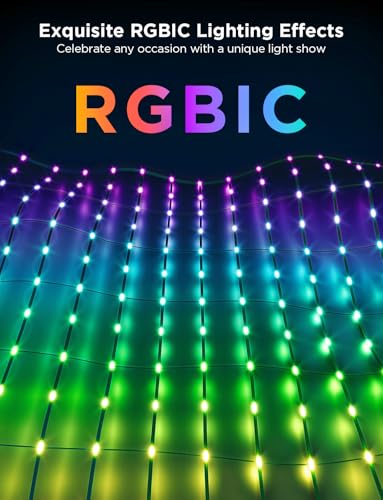 Govee Outdoor Net Lights 2.8×9.4ft RGBIC DIY Scene Effects Waterproof