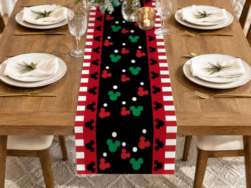Seliem Red and Black Christmas Table Runner 13x72 Inches Polka Dot Holiday Decor Variation of THIS listing