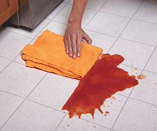 Original Shamwow - Super Absorbent Multi-Purpose Cleaning Shammy Chamois Towel Cloth - Holds 10X its Weight in Liquid - Machine Washable - Will Not Scratch (8 Pack, Orange)