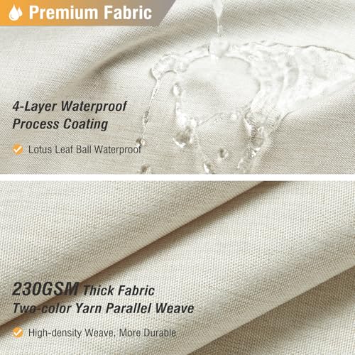 BTTN Blue Extra Long Shower Curtain, 72x96 Inch Long Linen Textured Heavy Duty Fabric Shower Curtain Set with 12 Hooks, Tall Simple Neutral Waterproof Cloth Shower Curtain for Bathroom, Moonlight Blue
