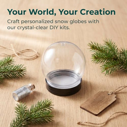 Small Clear Glass Snow Globe Craft Supplies - 2.66 Inch Holiday Decoration