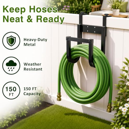 Fence Hose Hanger Wall Mount No Drill Garden Hose Holder for Deck