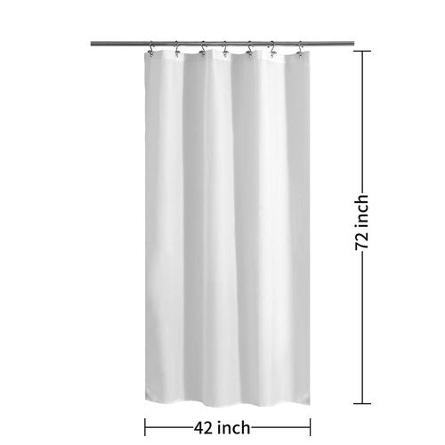 ALYVIA SPRING Stall Fabric Shower Curtain Liner Waterproof - 42" x 72", Soft & Lightweight Stall Size Shower Curtain with Magnets, Machine Washable - 42x72, White