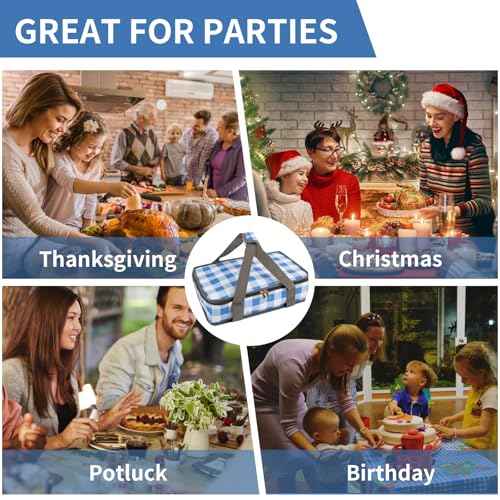 Casserole Carrier,Insulated Casserole Carrier For Hot or Cold Food,Pie Carrier,Casserole Dish Carrying Case With Lid and Handle,Insulated Food Warmer Bag For Party/Picnic,Pioneer Woman Dishes Carrier