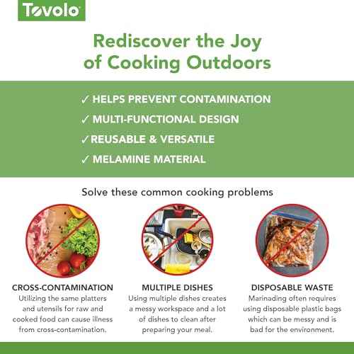 Tovolo Steak Marinating Container with Lid Large Grill Marinade and Prep Tray Set for Meat Veggies Burgers, Dishwasher Safe BBQ Marinating Tray with Cover for Thawing Prepping or Serving 17x10.5 in