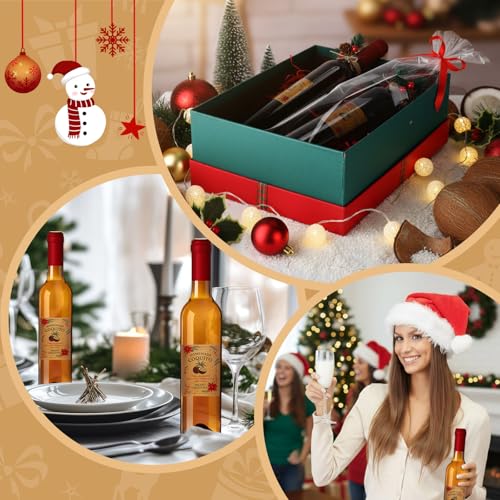 12 Pcs 17 oz Christmas Coquito Glass Bottles with Cork Lids - Brown Variant